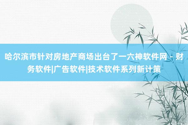 哈尔滨市针对房地产商场出台了一六神软件网 - 财务软件|广告软件|技术软件系列新计策
